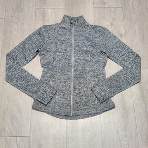 Heathered Gray Zip-Up Athletic Jacket